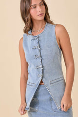 Light Wash Denim Vest