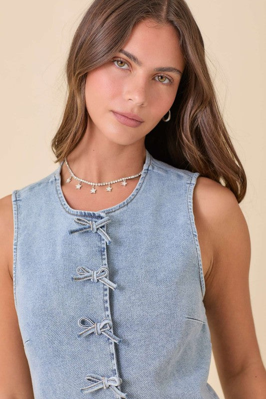 Light Wash Denim Vest