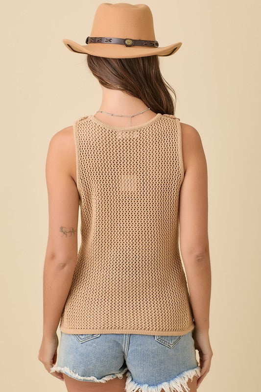 Crochet Knitted Tank Top (2 Color Ways)
