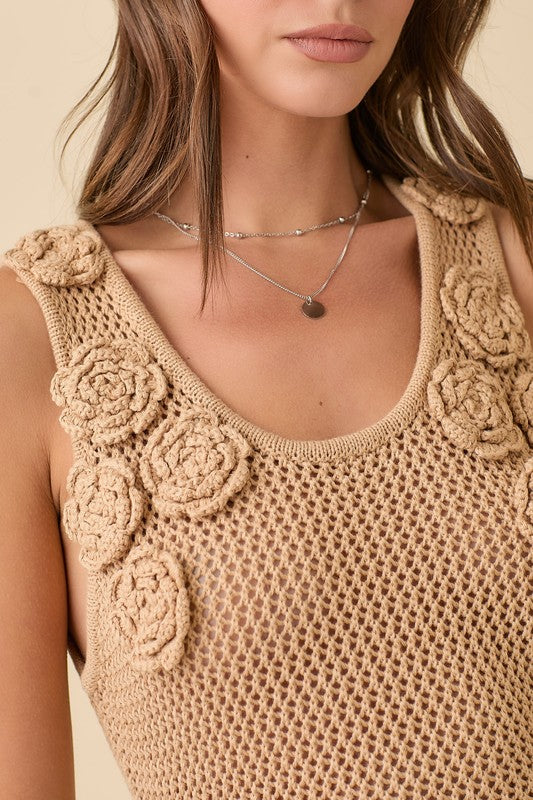 Crochet Knitted Tank Top (2 Color Ways)