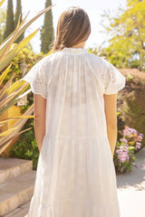 Sleeveless Raglan Eyelet Lace Dress