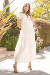 Sleeveless Raglan Eyelet Lace Dress