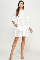 Layered Ruffles Poplin Dress