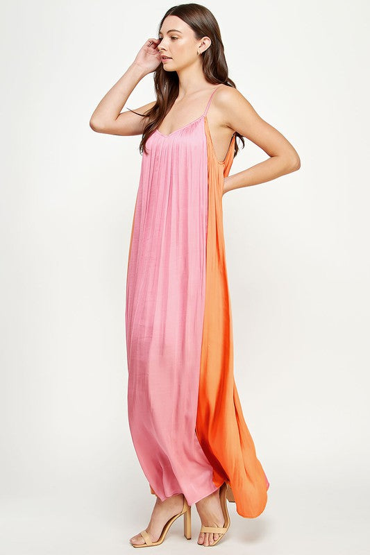 color block satin dress Color Block Satin Dress  v o g l i o