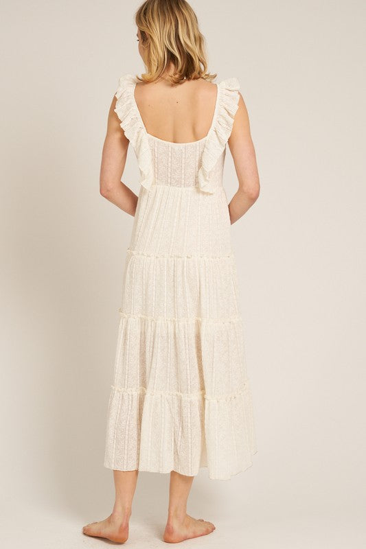 Ruffle Sleeve Layered Maxi Dress
