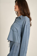 Button Down Pocket Denim Shirt