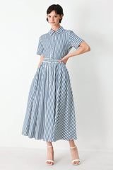 Seaside Stripe Shirt Dress