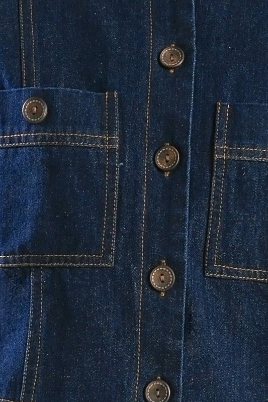 Dark Indigo Cropped Denim Jacket