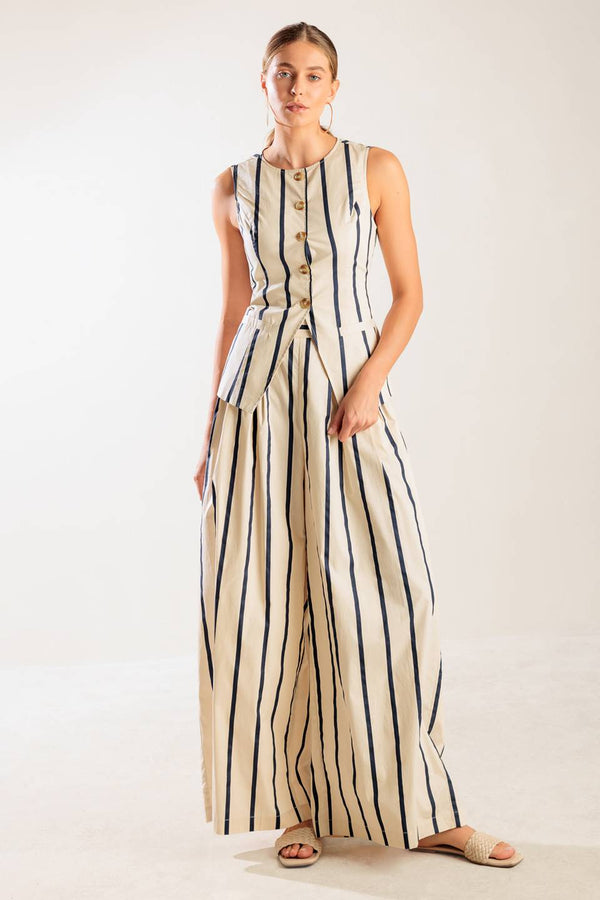 Striped Sleeveless Vest