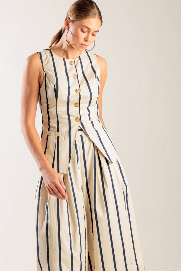 Striped Sleeveless Vest