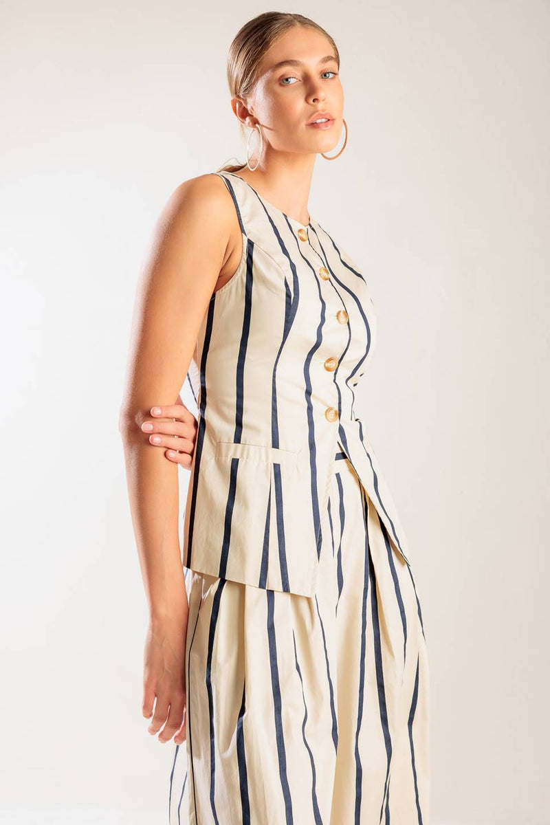 Striped Sleeveless Vest