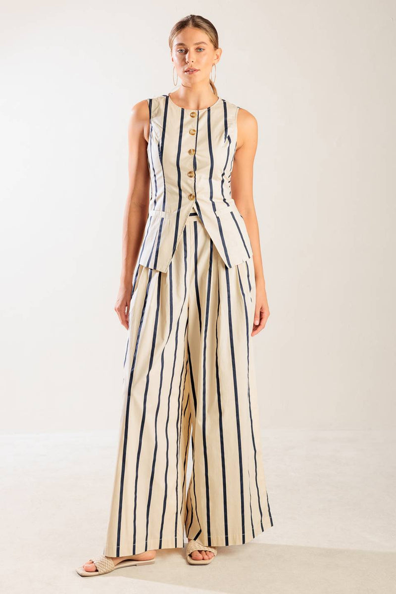 Striped Sleeveless Vest
