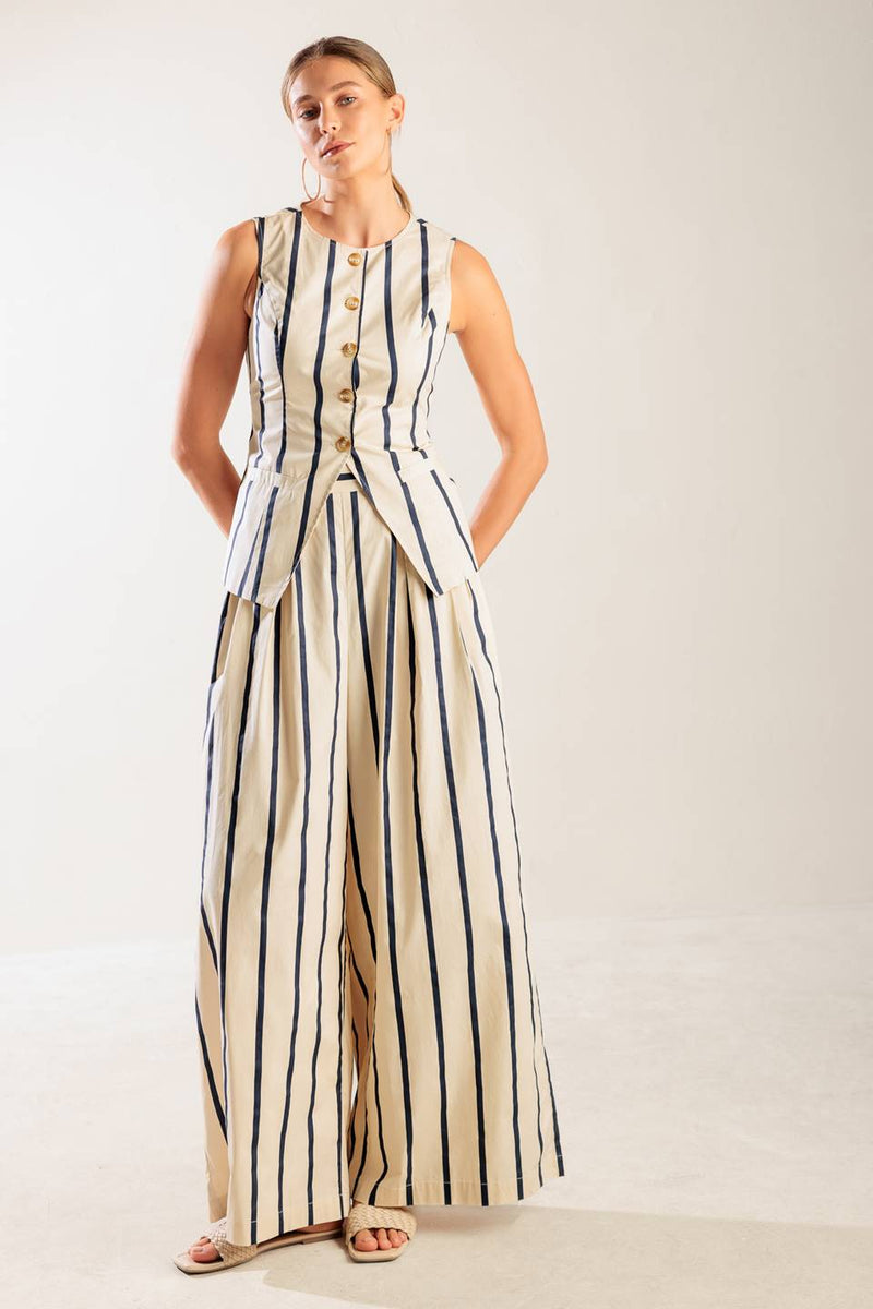 Striped Sleeveless Vest