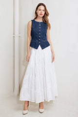 Structured Sleeveless Denim Vest