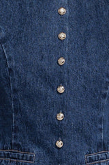 Structured Sleeveless Denim Vest