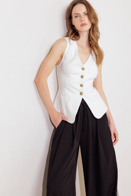 Tailored White Vest