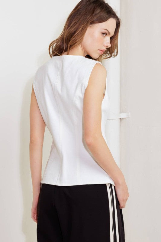 Tailored White Vest