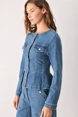 Camille Peplum Denim Jacket