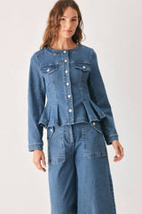 Camille Peplum Denim Jacket