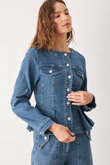 Camille Peplum Denim Jacket