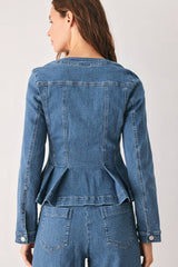 Camille Peplum Denim Jacket