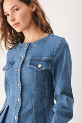 Camille Peplum Denim Jacket