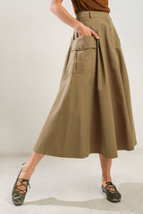 Side Pockets Woven Skirt