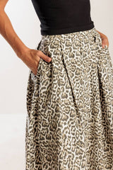 Woven Midi Full Skirt With Print