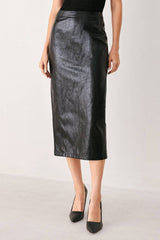 Sienna Faux Leather Midi Skirt (2 Color Ways)