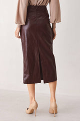 Sienna Faux Leather Midi Skirt (2 Color Ways)