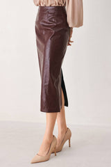 Sienna Faux Leather Midi Skirt (2 Color Ways)