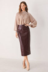 Sienna Faux Leather Midi Skirt (2 Color Ways)