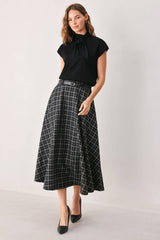 Edit Plaid Midi Skirt