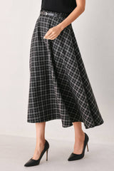 Edit Plaid Midi Skirt