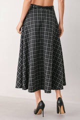 Edit Plaid Midi Skirt