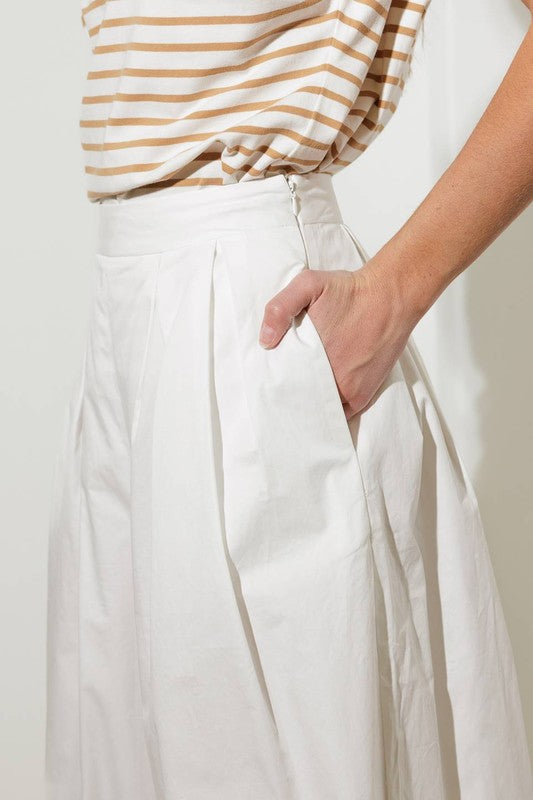 Solid Wide Leg Woven Pants