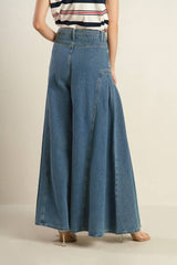 Extra Wide-Leg Denim Pants
