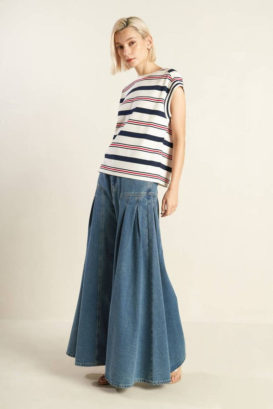 Extra Wide-Leg Denim Pants