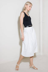 Solid Woven Culotte Pants