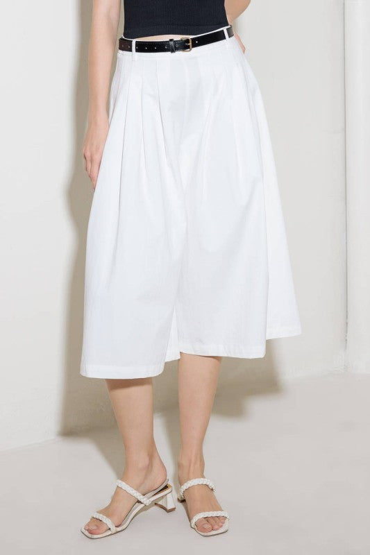Solid Woven Culotte Pants