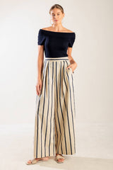High-Waisted Wide Leg Striped Pants