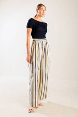 High-Waisted Wide Leg Striped Pants