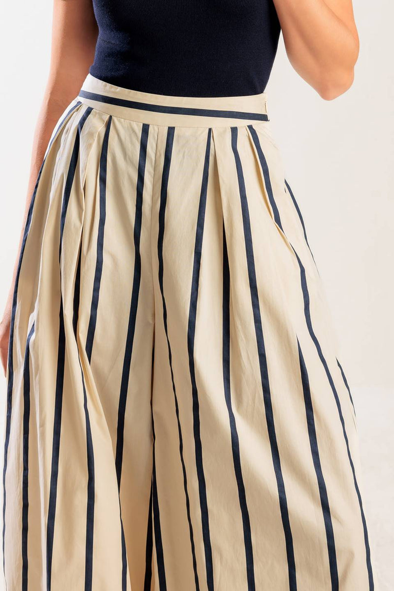 High-Waisted Wide Leg Striped Pants