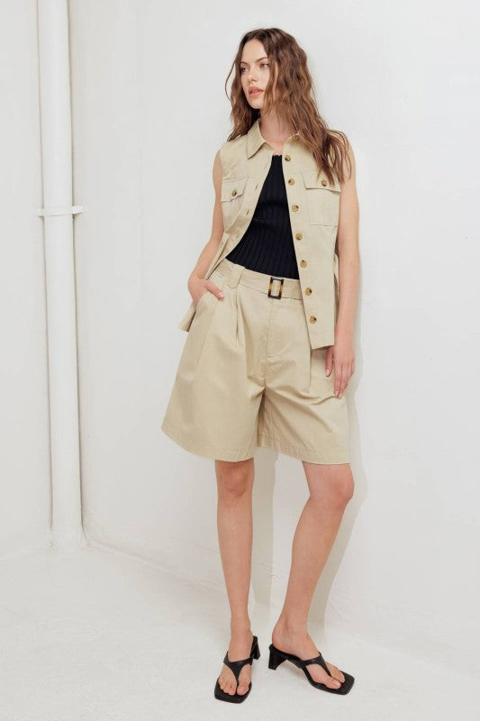 Utility High-Waisted Shorts