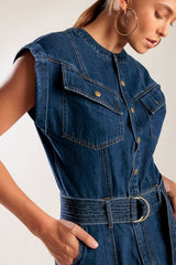 Sleeveless Denim Romper