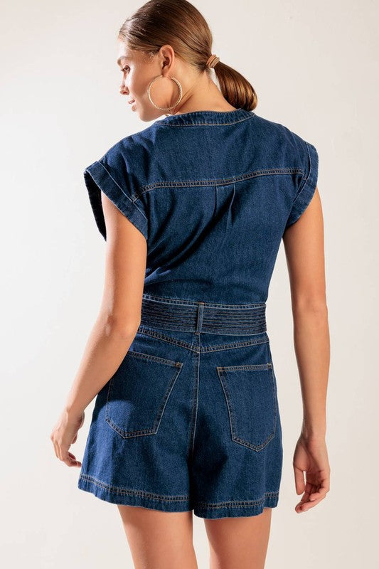Sleeveless Denim Romper