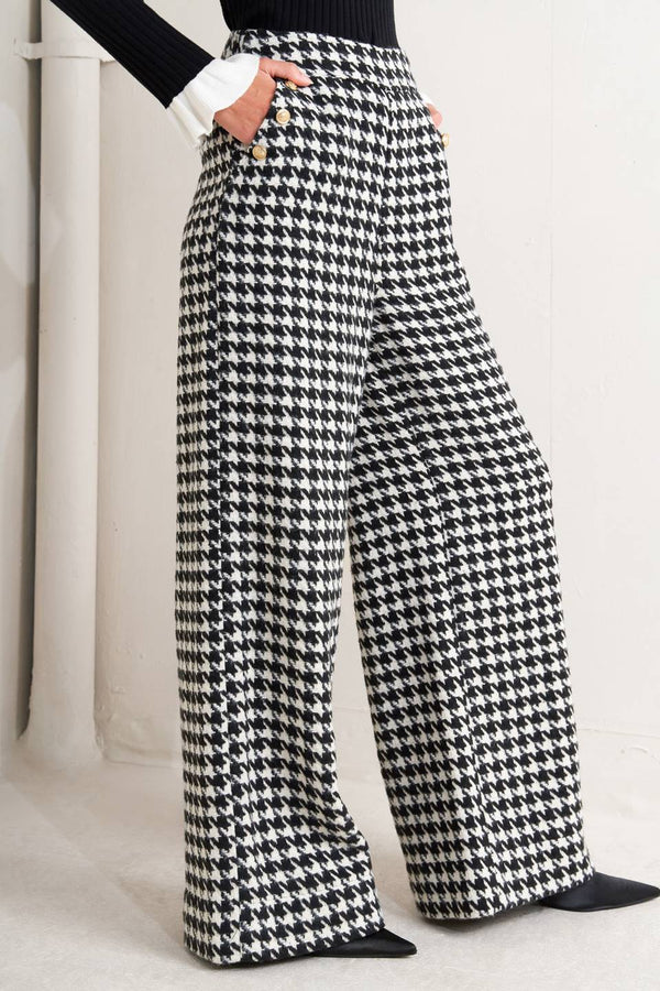 Houndstooth Wide-Leg Pants – v o g l i o