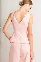 Light Pink Tailored Button-Front Vest