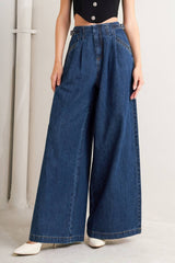 Side Buckle Detail Denim Pants