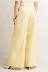 Butter Yellow Tailored Wide-Leg Pants